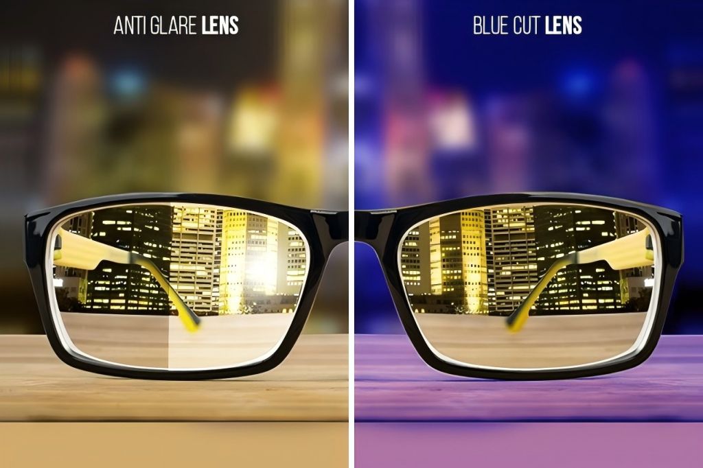 Lente antirreflejo vs. lente de corte azul